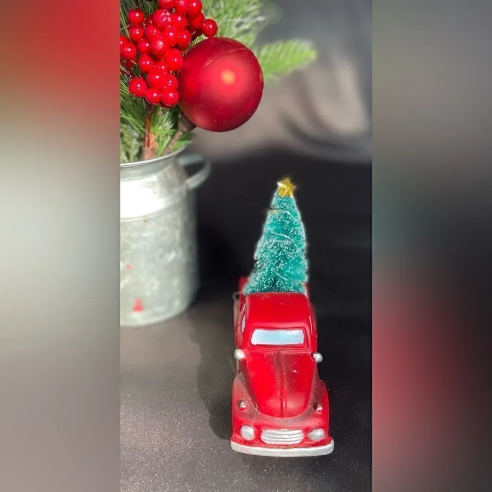 🎄❤️🎄 Little Red Pickup Truck Light Up Christmas Tree Table Decor EPC